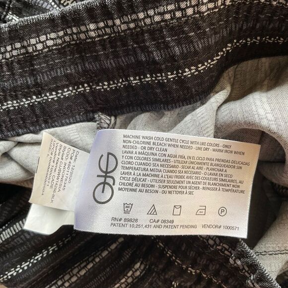 Jessica Simpson Pants Lightweight Black White Striped Elastic Waist Size L - Picture 11 of 12